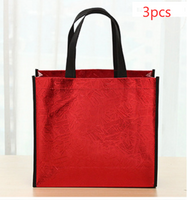 Non woven Metallic Reusable Gift Tote Bags (3 Pcs)
