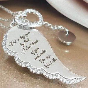 Angel Wing Thoughts of You Love Necklace