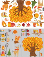 Pumpkin Maple Leaf Creative Static Stickers Thanksgiving Glass Window Decoration
