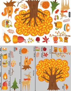 Pumpkin Maple Leaf Creative Static Stickers Thanksgiving Glass Window Decoration