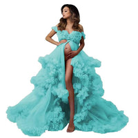 Pregnant Mom One Shoulder Mesh Dress Photography Dress

