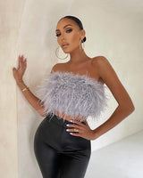 Fashion Fluffy Fluffy Tube Top All-match European And American Cross-border Tops
