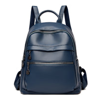 Simple PU Leather Travel Backpack