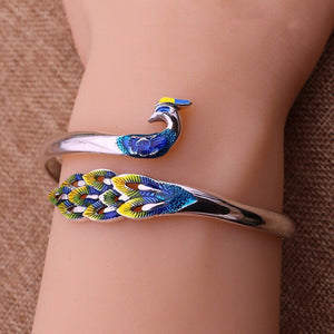 Thai Blue Bracelet Famous Ethnic Style Peacock Dripping Oil Ring