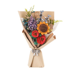 Puzzle de bouquet de fleurs en bois Rowood, fait à la main, matériaux écologiques, cadeau romantique