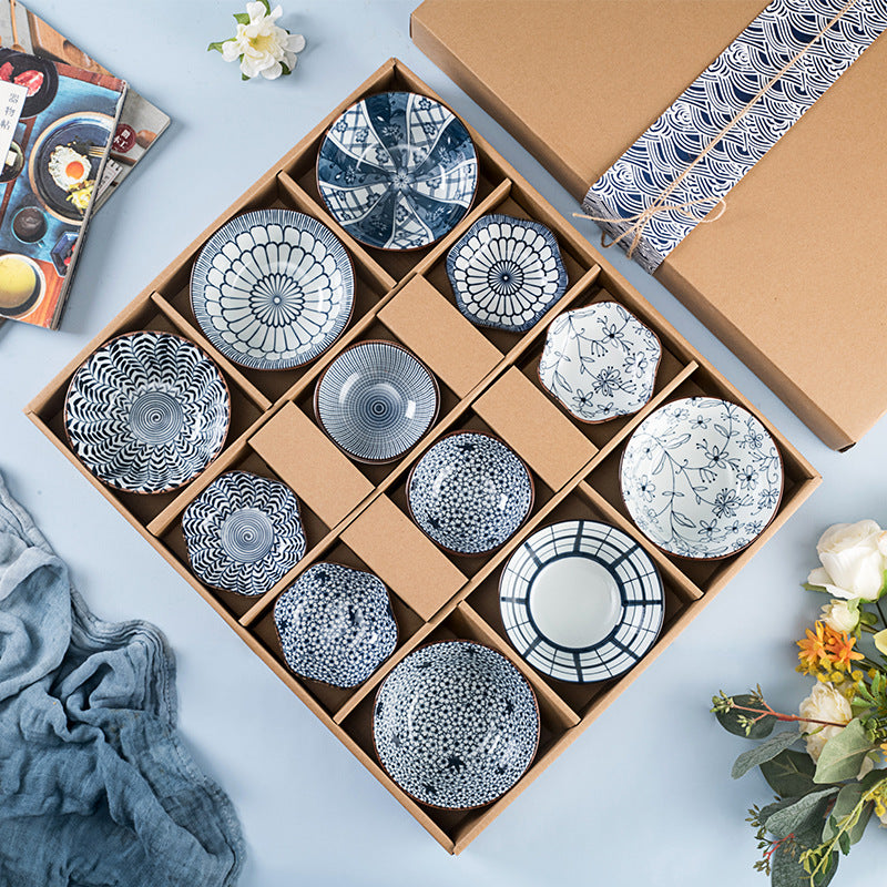 Blue And White Rice Bowl Ceramic Tableware Gift Set