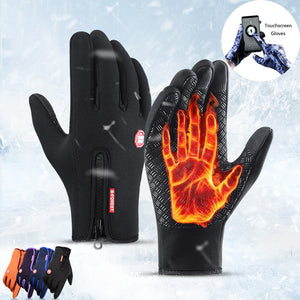 Gants d'hiver pour écran tactile, moto, coulissant, imperméable, sport, avec polaire
