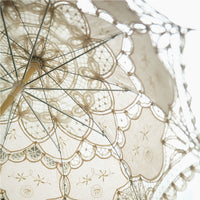 Women's Vintage Lace Court Long Handle Craft Parasol
