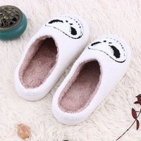 Halloween Skull-smirk Jack Skeleton Home Slippers Indoor Funny Non-slip House Shoes Winter Warm Bedroom Slippers For Women Men
