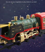 Remote Control Rail Car Smoke Music Light Christmas Charging Train
