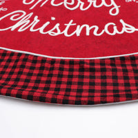 Black And Red Plaid Edging Christmas Tree Skirt
