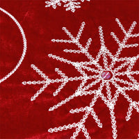 Christmas Red Velvet Cloth Snowflake Tree Skirt
