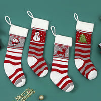 Christmas Decorations Knitted Wool Long Hanging Gift Stockings
