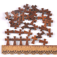 Perles en forme de croix en bois (50 pièces)
