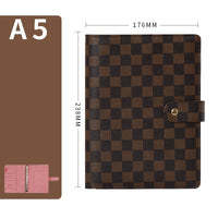 Loose-leaf Book High-grade Leather Cover Checkered Notebook Book
