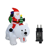 Inflatable Santa Claus Riding Polar Bear 2M Christmas Inflatable Indoor Outdoor Garden Decoration
