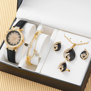 Quartz Watch Jewelry Gift Set (5 Pcs)