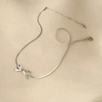 Bowknot Snake Chain Choker Necklace, Long Earrings, & Bracelet