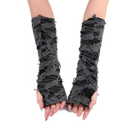 Halloween Black Grey Punk Style Cos Costume Props Finger Gloves