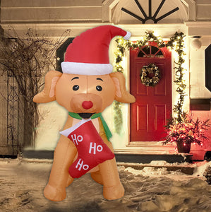 Inflatable Christmas Elf Puppy Dog Yard Decoration