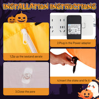8FT Long Halloween Inflatables Pumpkins Eyeball Candy Outdoor Decorations, Blow Up Yard Decoration With Built-in LEDs Lighted For Lawn Garden Outside Indoor Decor
