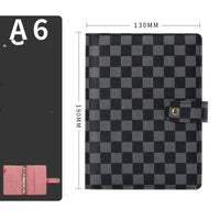 Loose-leaf Book High-grade Leather Cover Checkered Notebook Book
