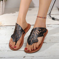 Sandalias de verano Chanclas vintage Alas de mariposa Zapatos planos Zapatillas al aire libre