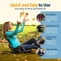 Alpcour Stadium Seat - Foldable, Padded Bleacher Chair With Backrest, Armrest, Pockets, & Cup Holder
