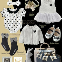 Baby Gift Package Little Princess Black Gold Dress Polka Dot Set