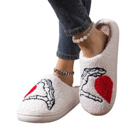 Love Skeleton Hand Home Thickened Cotton Slippers
