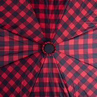 Parapluie compact à motif vichy - Ouverture automatique : Rouge
