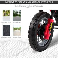 Kids 6V Electric Ride-On Motorcycle With Training Wheels, Battery-Powered, Red
