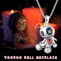 Cartoon Red Heart Voodoo Doll Necklace Halloween Personality Clavicle Necklace Fashion Jewelry Accessories
