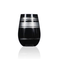 Cosmo Black And Silver 16.5 oz Stemless Wine Glasses (Set of 4)
