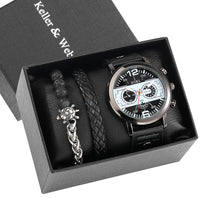 Men's Quartz Watch  Bracelet Gift Set Box
