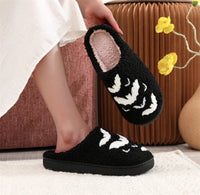 Bat Slippers Halloween Indoor House Shoes For Women Men Soft Plush Cozy
