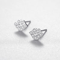 S925 Sterling Silver Kiss Lips Pave Earrings
