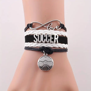 Infinity Love Soccer Bracelet Letter