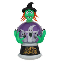 5.9ft Witch & Crystal Ball Inflatable Halloween Decoration
