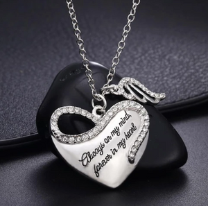 Angel Wing Heart Remembrance Pendent Necklace