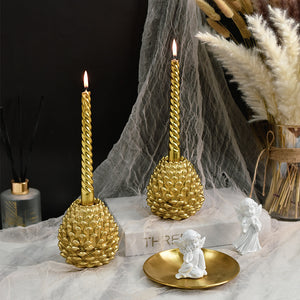 Christmas Pine Cone Candlestick Holder