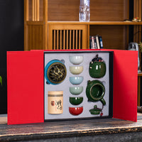 Simple Ceramic Kung Fu Tea Set Gift Box
