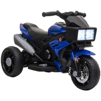 Electric Motorbike For Kids 6V Ride-On Motorcycle Toy With Music Horn Headlights Blue
