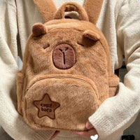 Capybara Plush Bear Large Capacity Backpack
