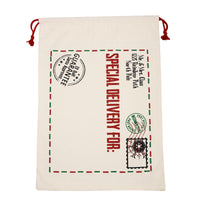 Candy Color Striped Christmas Cotton Drawstring Gift Bags
