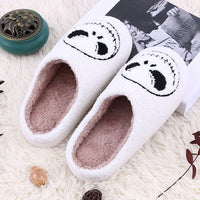 Halloween Skull-smirk Jack Skeleton Home Slippers Indoor Funny Non-slip House Shoes Winter Warm Bedroom Slippers For Women Men
