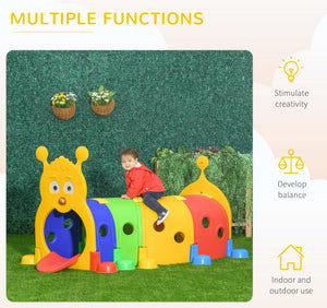 Tunnel Kids Outdoor Play, Multicolor 59 Inches Long, Non-toxic PP, Toddler Toy For 3-6 Years Old