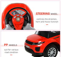 Kids 3 In 1 Push Car Ride-On Stroller Sliding Walking Toy With Horn Music Light Secure Bar For Boys Girls 1-3 Years Old Red
