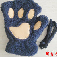 Invierno encantadora media cubierta pata oso gato garra guantes dedo corto