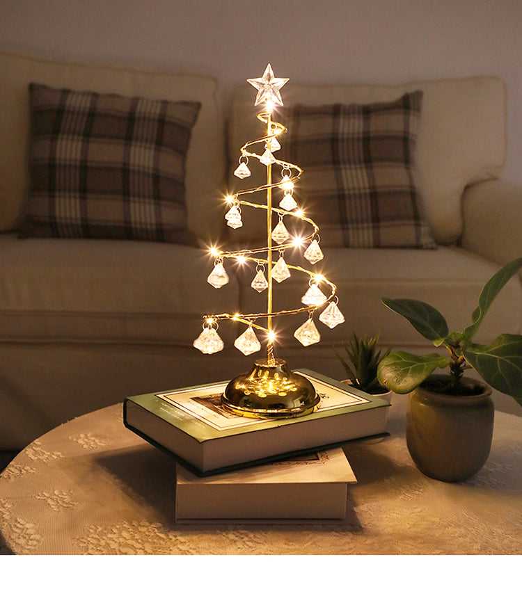 Gold Silver Spiral LED Christmas Tree